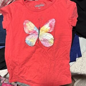 OshKosh B'gosh Red Tee with Colorful Butterfly